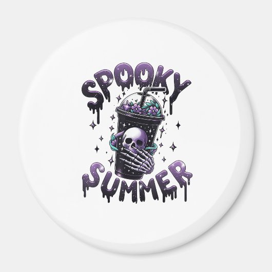 Spooky Summer Funny Meme Skeleton Kaffee Funny Sum Magnet (Vorne)