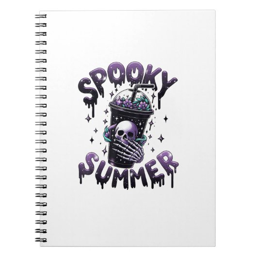Spooky Summer Funny Meme Skeleton Kaffee Funny Sum Notizblock (Vorderseite)