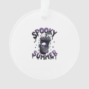 Spooky Summer Funny Meme Skeleton Kaffee Funny Sum Ornament