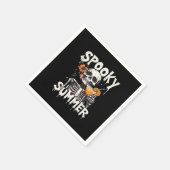 Spooky Summer Funny Meme Skeleton Kaffee Summerwee Serviette (Ecke)