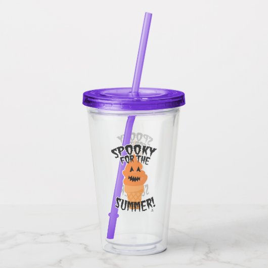 Spooky Summer Funny Summerween Cone Cartoon Acryltrinkbecher (Rückseite)