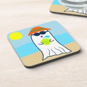 Spooky Summer Ghost am Strand Getränkeuntersetzer (Linke Seite)