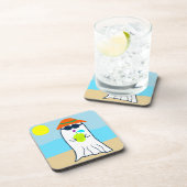 Spooky Summer Ghost am Strand Getränkeuntersetzer (Rechte Seite)