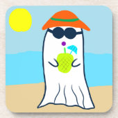 Spooky Summer Ghost am Strand Getränkeuntersetzer (Vorderseite)