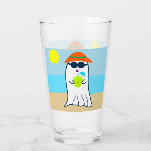 Spooky Summer Ghost am Strand Glas (Rückseite)