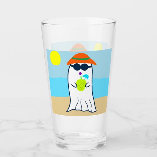 Spooky Summer Ghost am Strand Glas (Vorderseite)