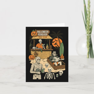 Spooky Summer Halloween Retro Summer Horror Charac Karte