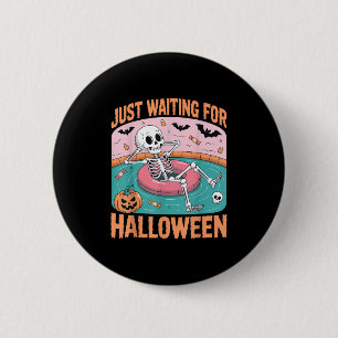 Spooky Summer Skeleton gerade zu Halloween Gewarte Button
