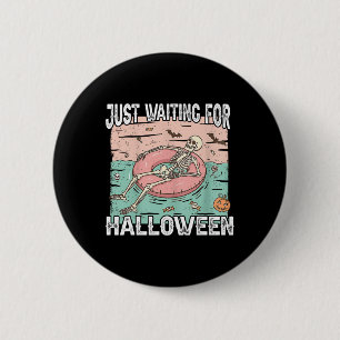 Spooky Summer Skeleton gerade zu Halloween Gewarte Button