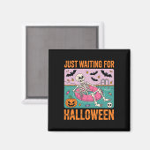 Spooky Summer Skeleton gerade zu Halloween Gewarte Magnet (Vorderseite/Rückseite)