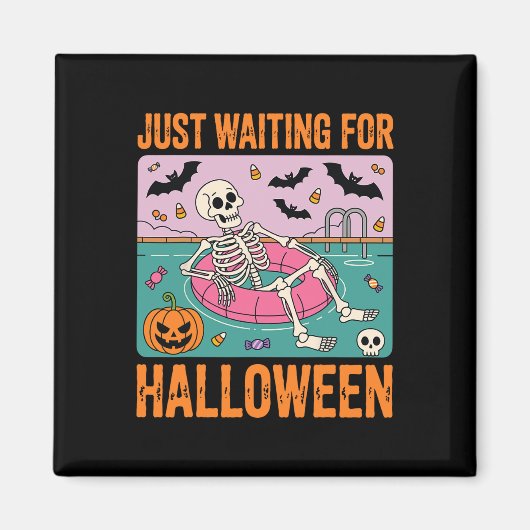 Spooky Summer Skeleton gerade zu Halloween Gewarte Magnet (Vorne)