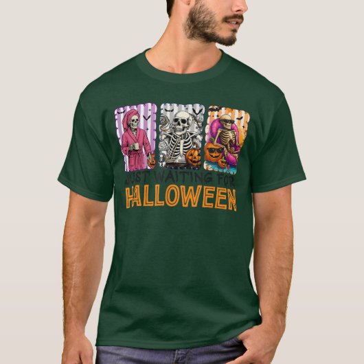 Spooky Summer Skeleton Just Waiting For Halloween  T-Shirt (Vorderseite)