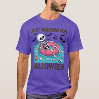 Spooky Summer Skeleton Just Waiting For Halloween  T-Shirt