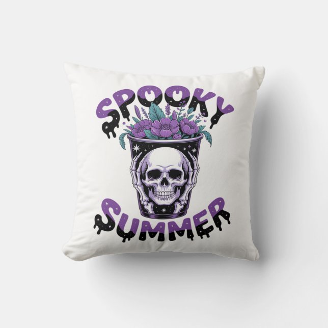 Spooky Summer Skeletonsommer Kissen (Vorderseite)
