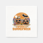 Spooky Summerween - Kürbis am Strand Serviette (Vorderseite)