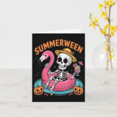 Spooky Summerween Skeleton gerade Gewartet für Hal Karte (Gelbe Blume)