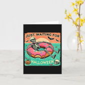 Spooky Summerween Skeleton gerade Gewartet für Hal Karte (Gelbe Blume)