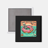 Spooky Summerween Skeleton gerade Gewartet für Hal Magnet (Vorderseite/Rückseite)