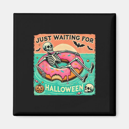 Spooky Summerween Skeleton gerade Gewartet für Hal Magnet (Vorne)