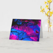 Spooky Sunset Acyrlic Fluid Art Karte (Gelbe Blume)