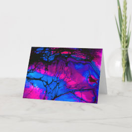 Spooky Sunset Acyrlic Fluid Art Karte