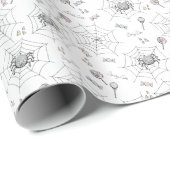 Spooky Süsse Baby Spider, Web & Halloween Candy Geschenkpapier (Rolleneckpunkt)