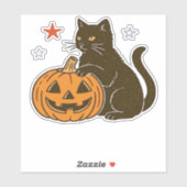 Spooky Sweet Halloween Kitty Classic T - Shirt Aufkleber (Blatt)
