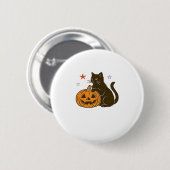 Spooky Sweet Halloween Kitty Classic T - Shirt Button (Vorne & Hinten)