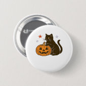 Spooky Sweet Halloween Kitty Classic T - Shirt Button (Vorne & Hinten)