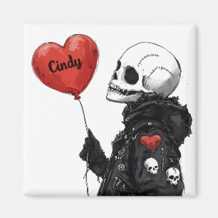 Spooky Sweetheart - Anpassbarer Schädel mit Ballon Magnet