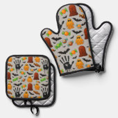 Spooky Sweets & Shadows Ofenhandschuh & Topflappen-Set (Vorderseite/Rückseite)