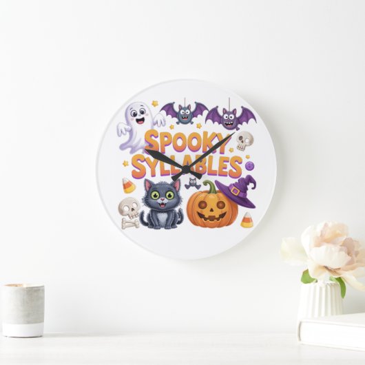 Spooky Syllables Große Wanduhr (Zuhause)