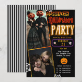 Spooky Szn Glow Halloween Trendy Foto Party Einladung (Vorne/Hinten)