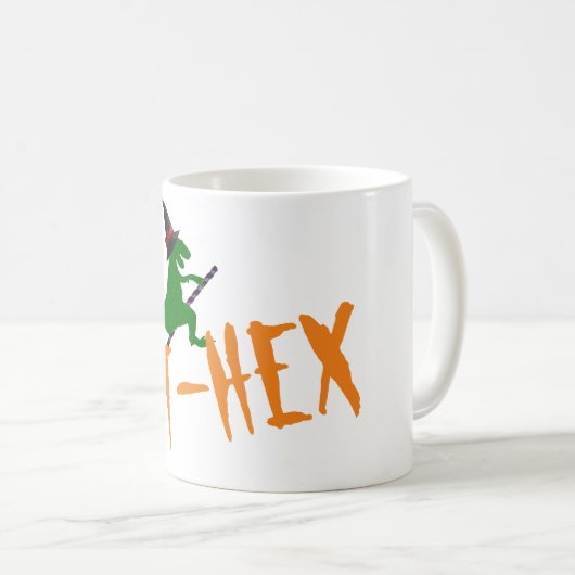 Spooky T-hex T-rex witziger Halloween Kaffeetasse (VorderseiteRechts)