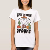 Spooky T - Shirt Niedlich Western Ghost Halloween (Vorderseite)