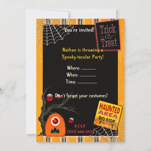 Spooky-takuläres Halloween-Event-PARTY Einladung (Rückseite)