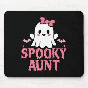 Spooky Tante Familie Niedlich Pink White Geist Boo Mousepad