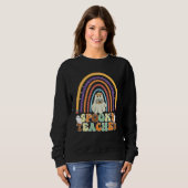 Spooky Teacher Groovy Retro Ghost Teacher Hallowee Sweatshirt (Vorne ganz)