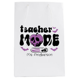 Spooky Teacher Halloween "Mode On" Apple & Bats Mittlere Geschenktüte