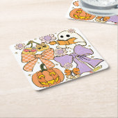 Spooky Teacher Halloween Rechteckiger Pappuntersetzer (angewinkelt)