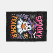 Spooky Teacher Niedlich Ghost Reading Buch Funny H Fleecedecke (Vorderseite (Horizontal))