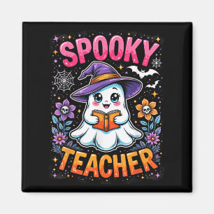 Spooky Teacher Niedlich Ghost Reading Buch Funny H Magnet