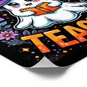 Spooky Teacher Niedlich Ghost Reading Buch Funny H Poster (Ecke)