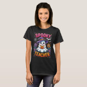 Spooky Teacher Niedlich Ghost Reading Buch Funny H T-Shirt (Vorne ganz)