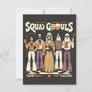 Spooky Teacher Squad Retro Inspiriert Halloween Ar Postkarte