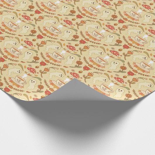 Spooky Tee Party - Hell Geschenkpapier (Ecke)