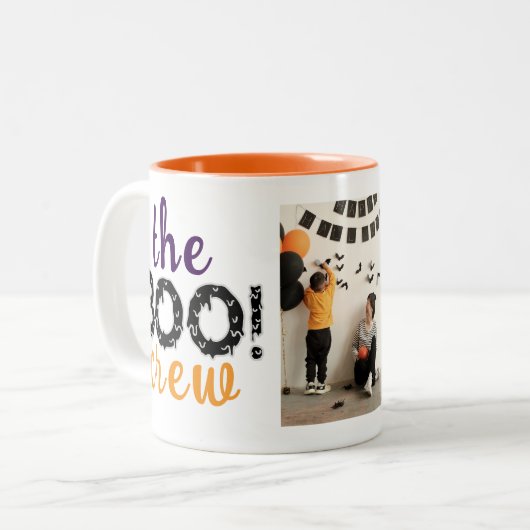 Spooky The Boo Crew Halloween Familie Foto Zweifarbige Tasse (Vorderseite Links)