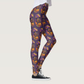 Spooky Tibetan Mastiff Dog Halloween Hexenkürbis Leggings (Rechts)