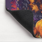 Spooky Tibetan Mastiff Dog Halloween Hexenkürbis Mousepad (Ecke)