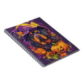 Spooky Tibetan Mastiff Dog Halloween Hexenkürbis Notizblock (Rechte Seite)